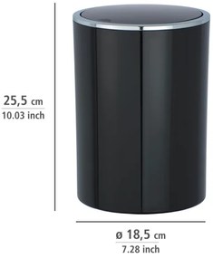 WENKO 22558100 - Coș INCA 18,5 x 25,5 cm, negru/crom lucios