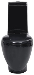 140298 vidaXL Toaletă, negru, ceramică, flux de apă în spate