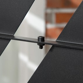 Outsunny Panou de Intimitate pentru Exterior din Metal, 122 x 198 cm, Separator Decorativ cu Suport și Șuruburi de Expansiune, Panou Autoportant pentru Grădină, Terasă, Piscină, Frunză de Bananier | Aosom Romania