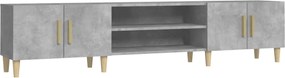 vidaXL Comodă TV, gri beton, 180x31,5x40 cm, lemn prelucrat