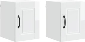 vidaXL Dulap de bucătărie cu raft 2 pcs Alb lucios 30 x 31 x 40 cm