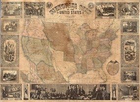 Tapet PICTORIAL MAP OF THE U.S.
