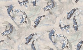 Fototapet, Koi, Blue, Rebel Walls