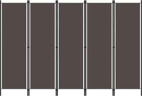 vidaXL Paravan de cameră cu 5 panouri, antracit, 250 x 180 cm
