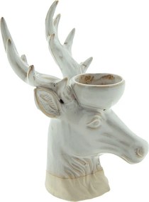 Suport lumanare, gri, din portelan, H21 cm, Reindeer