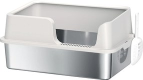 PawHut Litieră Inox, Bord Detasabil, Antimiros | Aosom Romania