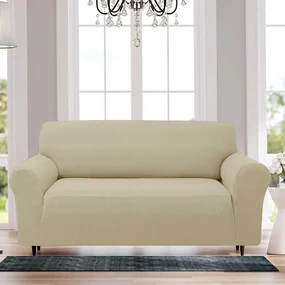 Husa elastica pentru canapea cu 2 locuri CORDA Culoare: Crem