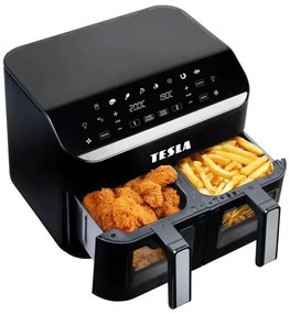 Friteuză cu aer cald dublă digitală multifuncțională TESLA Electronics AirCook 9 l 2400W/230V