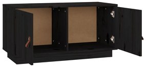 Comoda TV, negru, 80x34x40 cm, lemn masiv de pin Negru, 1