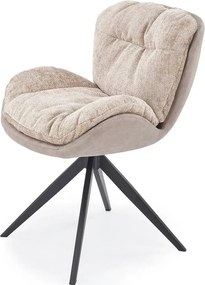 Scaun rotativ K599, bej/negru, stofa/piele ecologica/metal, 62x67x85 c