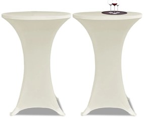 vidaXL Faţă de masă pentru mese inalte Ø 70 cm crem elasticizată 2 buc