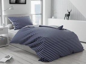 Lenjerie de pat bumbac Caprivi albastru Tip plic hotel Dimensiunile lenjeriei: 70x90 cm; 140x220 cm