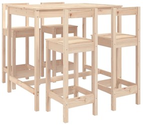 3154750 vidaXL Set mobilier de bar pentru grădină, 5 piese, lemn masiv de pin