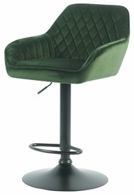 Scaun de Bar Ponte, 55x54x91.5-113 cm, Catifea, Verde