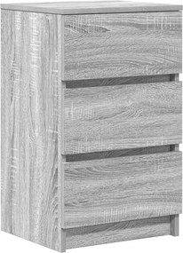 vidaXL Noptiera cu 3 sertare Gri Sonoma 39x35x65 cm