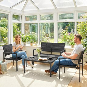 Outsunny Set Mobilier de Grădină cu Canapea, Fotolii și Măsuță, Ideal pentru Exterior | Aosom Romania