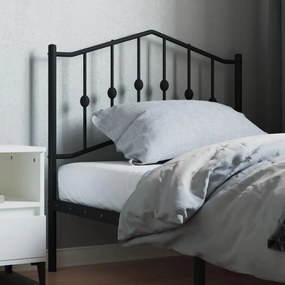 373817 vidaXL Tăblie de pat metalică, negru, 90 cm