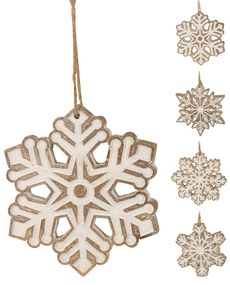 Decoratiune fulg de nea din iuta 13 cm - modele diverse