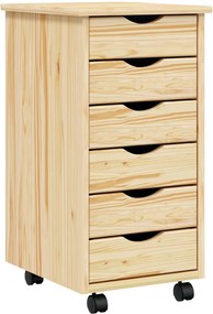 vidaXL Dulap mobil cu sertare MOSS Lac transparent 34 x 39 x 65,5 cm