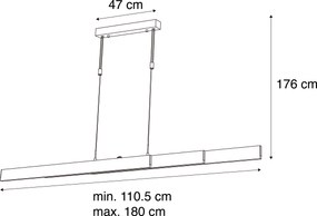 Lampă Pandantiv Reglabilă Negru Inclusiv LED Dimmable - Lamba