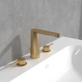 Baterie lavoar Villeroy&Boch Conum dubla comanda auriu periat cu ventil Pop-Up