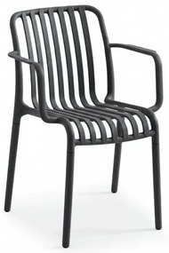 Scaun din plastic TREGO cu brate, antracit