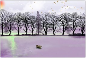 Tablou - Barcă pe lac (90x60 cm)