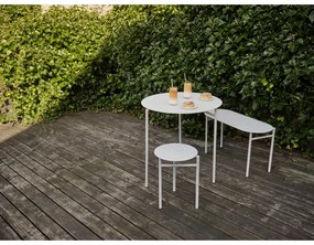 Bancă de grădină gri deschis din metal Disc – Zone