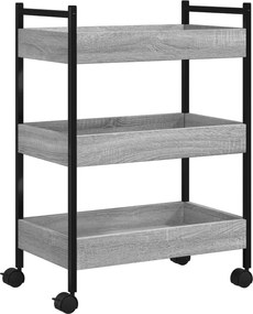 vidaXL Cărucior de bucătărie, gri sonoma, 50x30x70 cm, lemn prelucrat