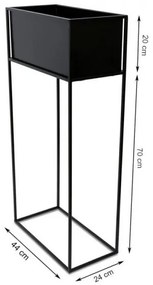 Suport pentru flori 90x44 cm, negru
