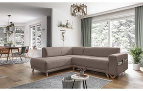 Colțar maro extensibil/cu spațiu de depozitare (cu colț pe partea stângă/în formă de ”L”) Classy Sophie – Miuform