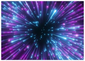 Tablou pe sticlă - Spațiu neon (70x50 cm)