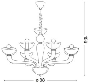 Lustră pe cablu Ideal Lux CASANOVA 8×E14/40W/230V