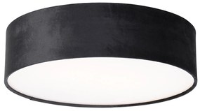 Plafoniera moderna neagra 40 cm cu interior auriu - Drum