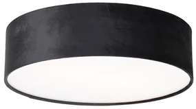 Plafoniera moderna neagra 40 cm cu interior auriu - Drum