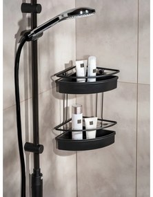 Raft de duș de colț Wenko Molinella, 30 x 22 cm, negru