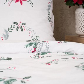 Lenjerie de pat din bumbac 4Home Christmas Holly, 140 x 200 cm, 70 x 90 cm