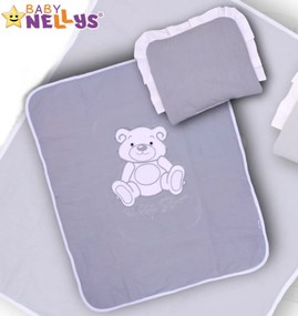 Set Baby Nellys 2 buc pentru cărucior jerseu - Ursuleț - gri