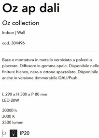 Aplica LED design modern circular OZ AP dali neagra