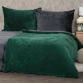 Lenjerie de pat din microflanel 4Home Stripe verde, 140 x 200 cm, 70 x 90 cm