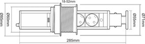 Priză încorporabilă în blat Lift Box Design Light, 3 prize Schuko, negru, D:71 mm Plastic, Negru, D:71 mm; H:285 mm