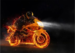 Tablou - Motociclist cu flăcări (70x50 cm)