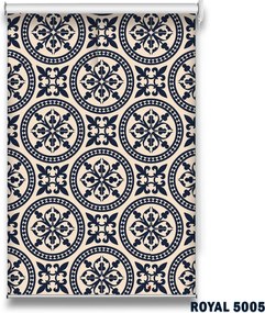 Roletă textilă Royal 5005 albastru cu model ornamental