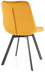 Scaun rotativ Monti velvet mustariu/negru Blu68