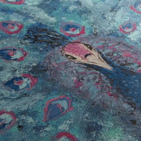 Tablou cu păun pictat (90x60 cm)