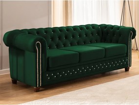 Canapea verde extensibilă cu tapițerie din catifea 203 cm York Blik – Ropez