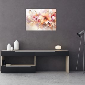Tablou pe sticlă - Flori (70x50 cm)