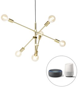 Lampă suspendată inteligentă din alamă cu 6 lumini, inclusiv Wifi G95 - Sydney