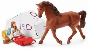 Mașină de aventură cu remorcă și cal Schleich 42535