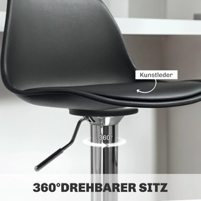 Homcom Set 2 Scaune Bar – Reglabile, Cu Spatar si Pivotante | Aosom Romania